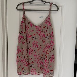 Torrid Pink and Tan Floral Blouse